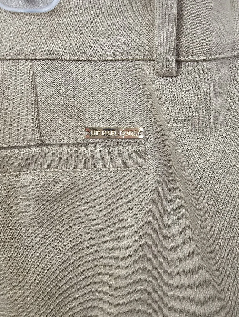Michael Kors Camel Beige Stretch Ankle Trousers Workwear Pants Size 12 Hemmed